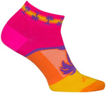 SockGuy Tropical Classic Low Socks - 1 inch Pink/Yellow/Orange Women's