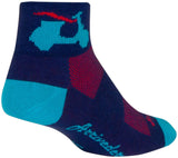 SockGuy Bella Classic Low Socks - 2 inch Blue/Red Women's Small/Medium