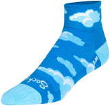 SockGuy Cloudy Classic Low Socks - 2 inch Blue Women's Small/Medium