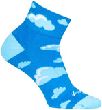 SockGuy Cloudy Classic Low Socks - 2 inch Blue Women's Small/Medium