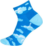 SockGuy Cloudy Classic Low Socks - 2 inch Blue Women's Small/Medium