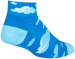 SockGuy Cloudy Classic Low Socks - 2 inch Blue Women's Small/Medium