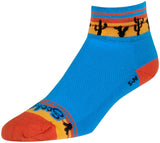 SockGuy Desert Classic Low Socks - 2 inch Blue/Orange/Gold Women's