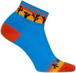 SockGuy Desert Classic Low Socks - 2 inch Blue/Orange/Gold Women's