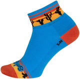 SockGuy Desert Classic Low Socks - 2 inch Blue/Orange/Gold Women's