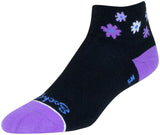 SockGuy Channel Air Daisy Classic Low Socks - 2 inch Black/Purple Women's