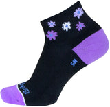 SockGuy Channel Air Daisy Classic Low Socks - 2 inch Black/Purple Women's