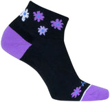 SockGuy Channel Air Daisy Classic Low Socks - 2 inch Black/Purple Women's