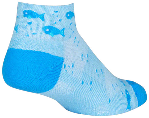 SockGuy Channel Air Fishy Classic Low Socks - 2 inch Blue Women's