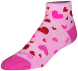 SockGuy Channel Air Hearts Classic Low Socks - 2 inch Pink/Red Women's