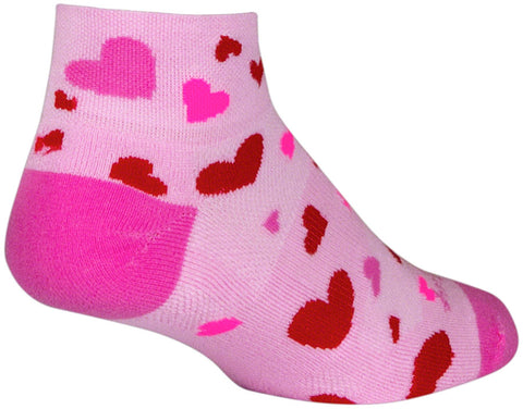 SockGuy Channel Air Hearts Classic Low Socks - 2 inch Pink/Red Women's