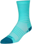 SockGuy Aqua Stripes SGX Socks - 6 inch Aqua Small/Medium