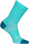 SockGuy Aqua Stripes SGX Socks - 6 inch Aqua Small/Medium