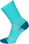 SockGuy Aqua Stripes SGX Socks - 6 inch Aqua Small/Medium