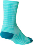 SockGuy Aqua Stripes SGX Socks - 6 inch Aqua Small/Medium