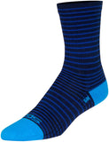 SockGuy Navy Stripes SGX Socks - 6 inch Navy Small/Medium