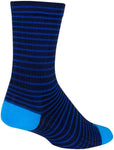 SockGuy Navy Stripes SGX Socks - 6 inch Navy Small/Medium