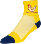 SockGuy Cluck Classic Socks - 3 inch Yellow/Blue Small/Medium