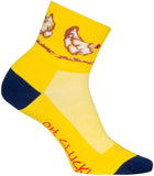 SockGuy Cluck Classic Socks - 3 inch Yellow/Blue Small/Medium