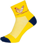 SockGuy Cluck Classic Socks - 3 inch Yellow/Blue Small/Medium