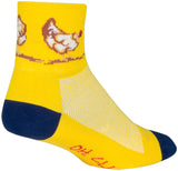 SockGuy Cluck Classic Socks - 3 inch Yellow/Blue Small/Medium