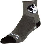 SockGuy Harmony Classic Socks - 3 inch Gray/Black Small/Medium