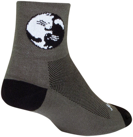 SockGuy Harmony Classic Socks - 3 inch Gray/Black Small/Medium