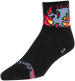 SockGuy Inferno Classic Socks - 3 inch Black/Gray Small/Medium