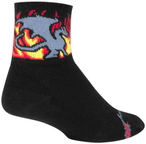 SockGuy Inferno Classic Socks - 3 inch Black/Gray Small/Medium