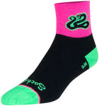 SockGuy Strike Classic Socks - 3 inch Pink/Black/Green Large/X-Large