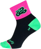 SockGuy Strike Classic Socks - 3 inch Pink/Black/Green Large/X-Large