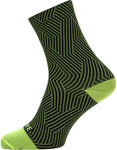 GORE® C3 Mid Socks - Neon Yellow/Black 6.7 Cuff Fits Sizes 8-9.5