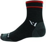 Swiftwick Pursuit Four Ultralight Socks 4 inch Coal Red