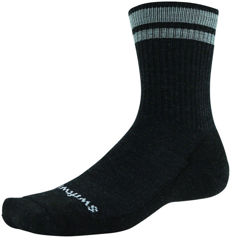 Swiftwick Pursuit Hike Six Medium Cushion Wool Socks 6 inch Charcoal Heather