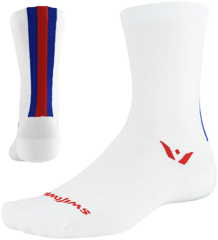 Swiftwick Vision Six Euro Socks 6 inch Euro White