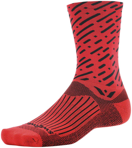 Swiftwick Vision Seven Cadence Socks 7 inch Red/Black