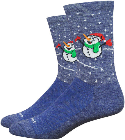 DeFeet Wooleator Comp Snow Day Socks - 6 inch Admiral Blue Large