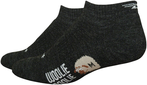 DeFeet Woolie Boolie D-Logo Socks - 1 inch Charcoal Medium