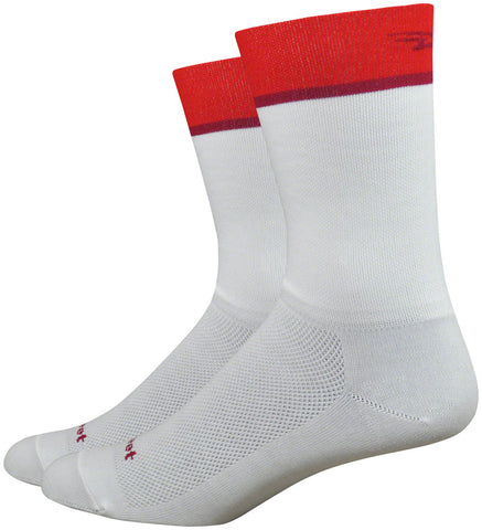 DeFeet Aireator Team Socks - 6 inch White/Red X-Large