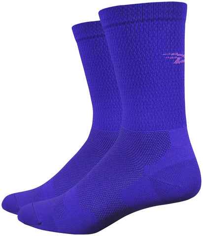 DeFeet Levitator Lite DLogo Socks 6 inch Purple