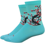 DeFeet Aireator Blossom Socks 4 inch Neptune/Black/Red WoMen's