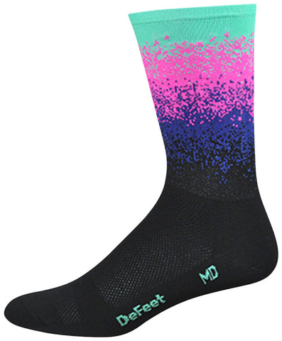 DeFeet Aireator Ombre Socks - 6 inch Black/Blue/Pink/Celeste Medium