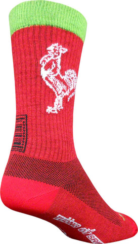 SockGuy Sriracha Wool Socks 8 inch Red