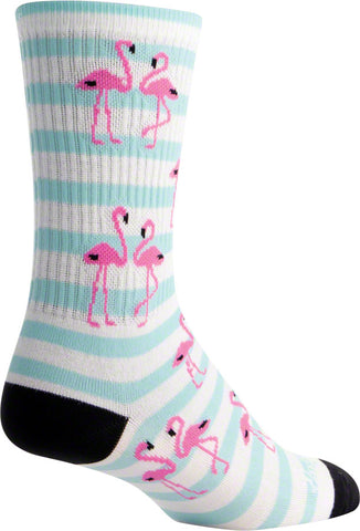 SockGuy Crew Flamingo Socks 6 inch Blue