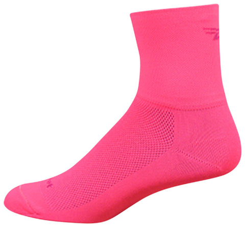 DeFeet Aireator D-Logo Socks - 3 inch Flamingo Pink Medium