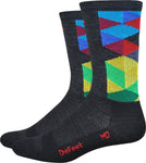 DeFeet Wooleator Karidescope Socks - 6 inch Charcoal/Multi-Color Large