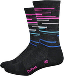 DeFeet Wooleator DNA Socks 6 inch Charcoal/Blue/Pink