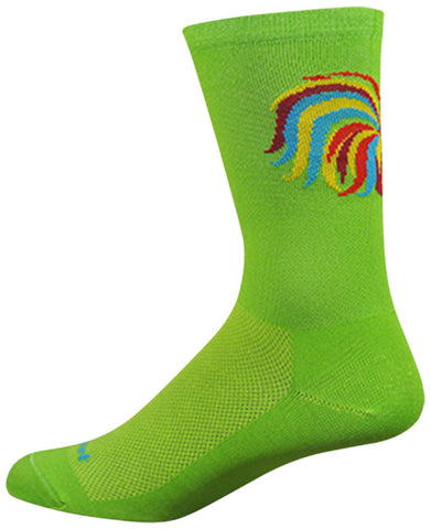 DeFeet Aireator Rooster Socks - 6 inch Lime Medium