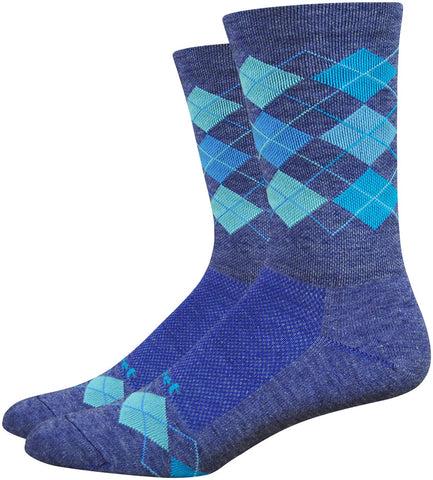 DeFeet Wooleator Comp Argyle Socks - 6 inch Admiral Blue Medium