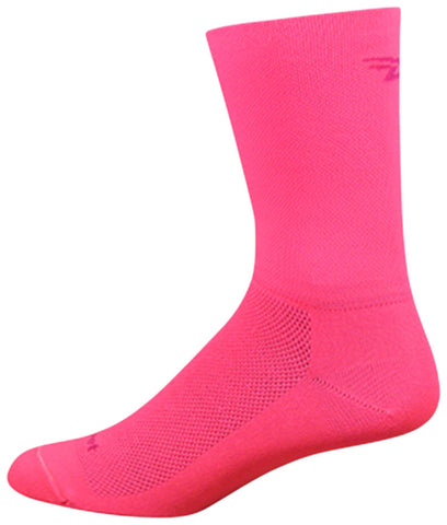 DeFeet Aireator DLogo Double Cuff Socks 6 inch Flamingo Pink